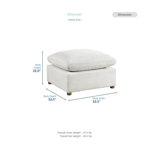 Solara Chenille Fabric Ottoman