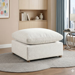 Solara Chenille Fabric Ottoman