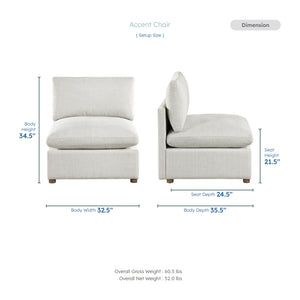 Solara Chenille Fabric Armless Chair