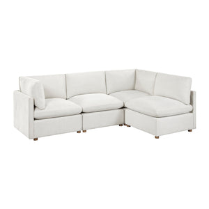Solara Chenille Fabric 4-Piece Modular Sectional
