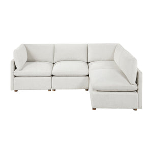 Solara Chenille Fabric 4-Piece Modular Sectional