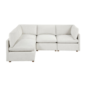 Solara Chenille Fabric 4-Piece Modular Sectional