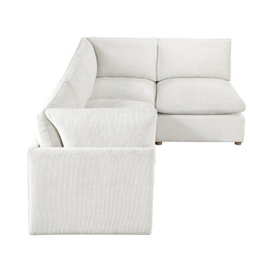 Solara Chenille Fabric 4-Piece Modular Sectional