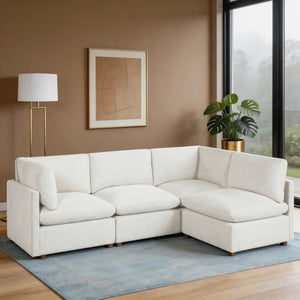 Solara Chenille Fabric 4-Piece Modular Sectional