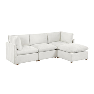 Solara Chenille Fabric 4-Piece Modular Sectional with Ottoman