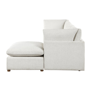 Solara Chenille Fabric 4-Piece Modular Sectional with Ottoman