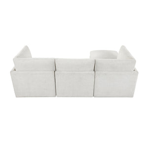 Solara Chenille Fabric 4-Piece Modular Sectional with Ottoman