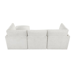 Solara Chenille Fabric 4-Piece Modular Sectional with Ottoman
