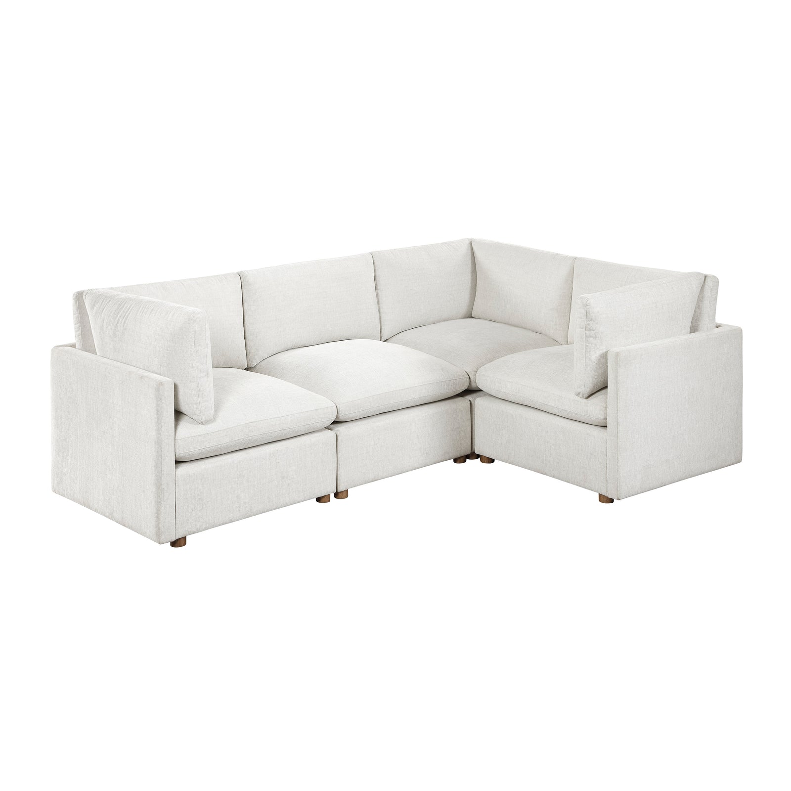 Solara Chenille Fabric 4-Piece Modular Sectional