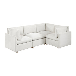 Solara Chenille Fabric 4-Piece Modular Sectional