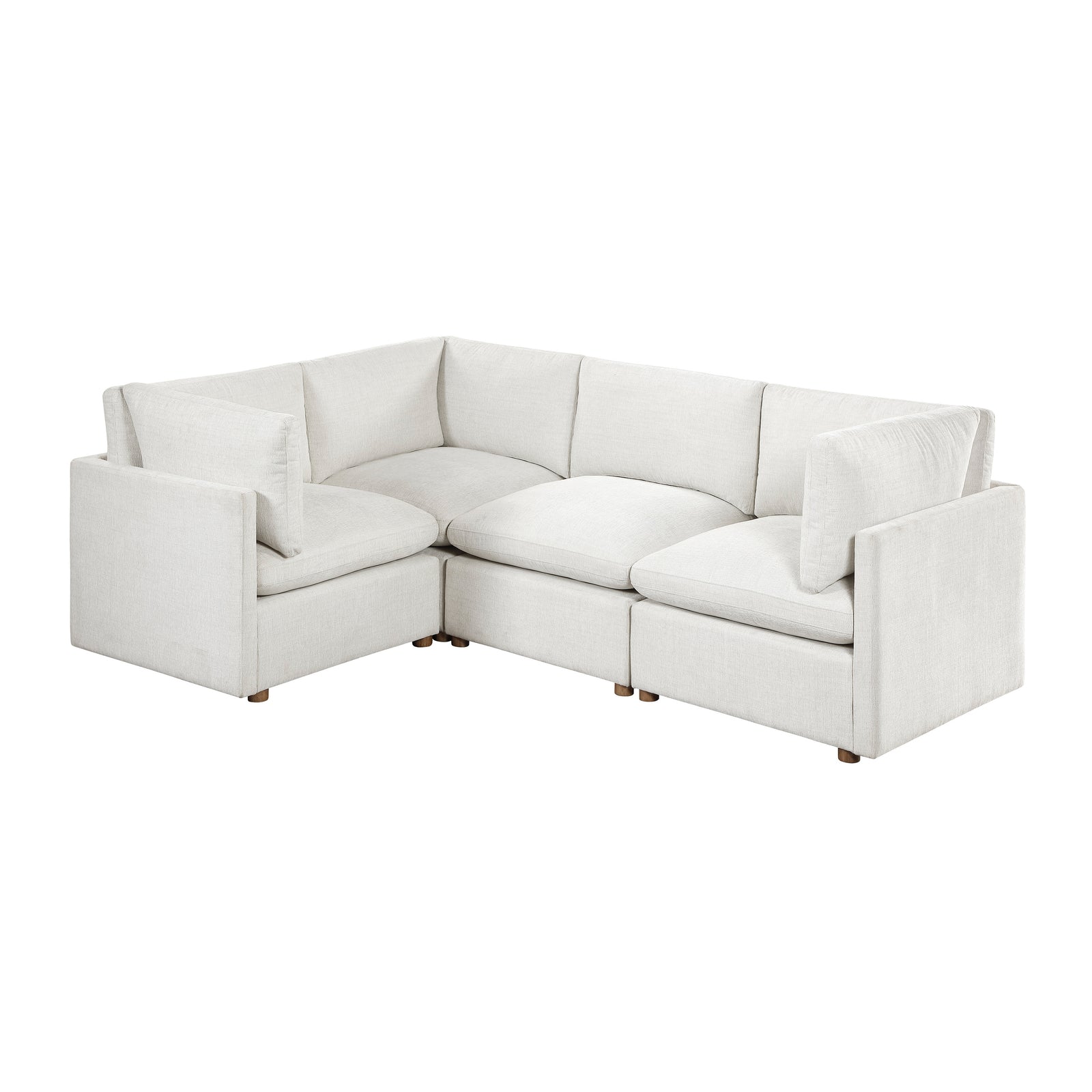 Solara Chenille Fabric 4-Piece Modular Sectional