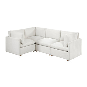 Solara Chenille Fabric 4-Piece Modular Sectional