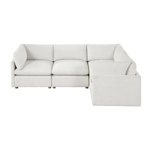 Solara Chenille Fabric 4-Piece Modular Sectional