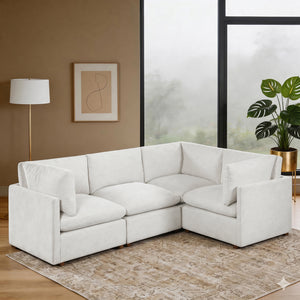 Solara Chenille Fabric 4-Piece Modular Sectional