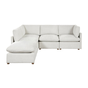 Solara Chenille Fabric 5-Piece Modular Sectional with Ottoman