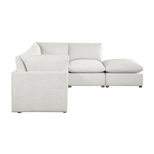 Solara Chenille Fabric 5-Piece Modular Sectional with Ottoman