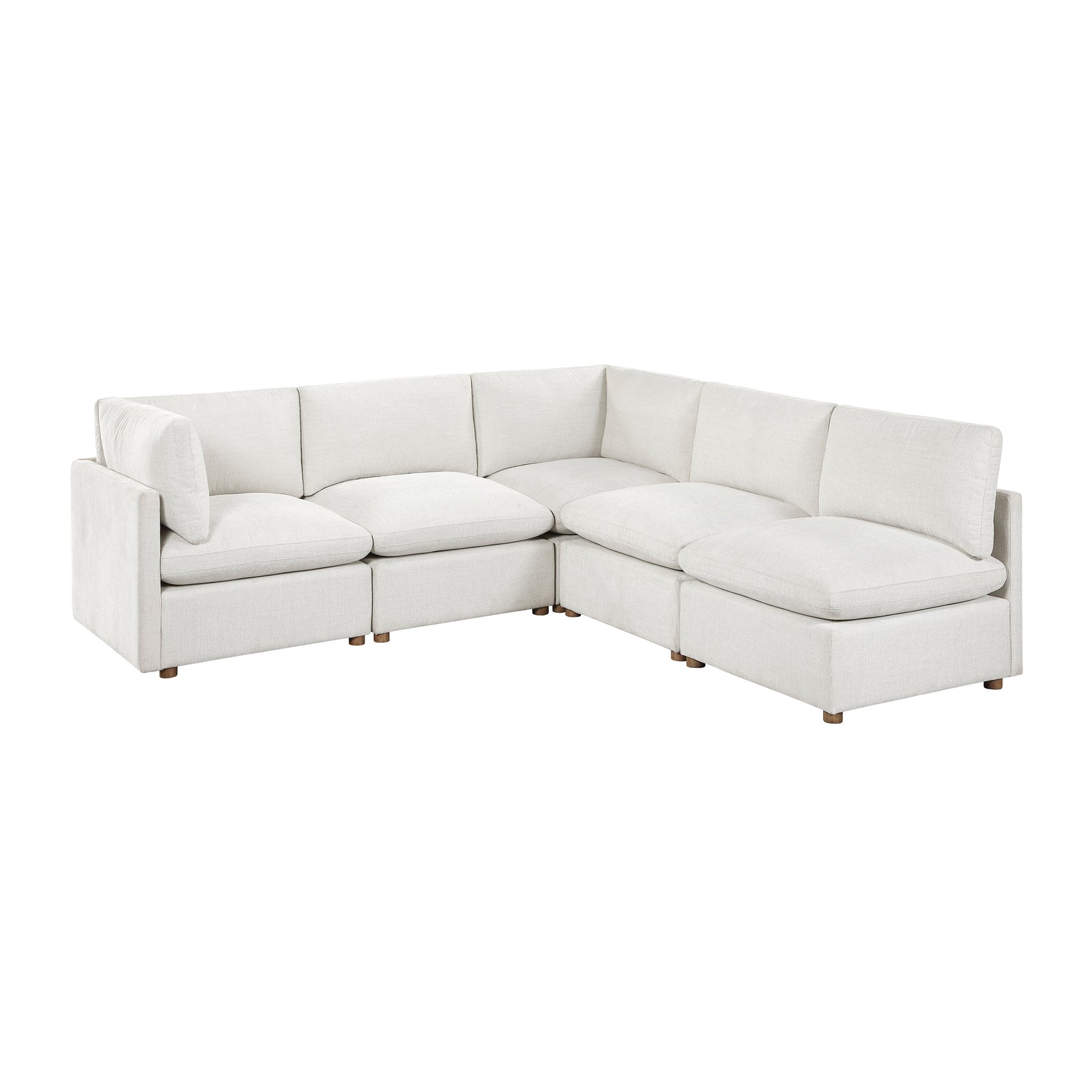Solara Chenille Fabric 5-Piece Modular Sectional