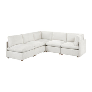 Solara Chenille Fabric 5-Piece Modular Sectional