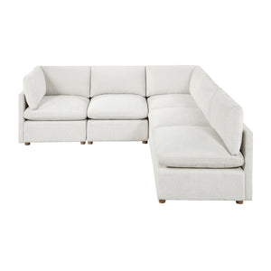 Solara Chenille Fabric 5-Piece Modular Sectional