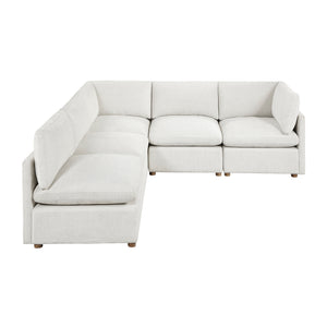 Solara Chenille Fabric 5-Piece Modular Sectional