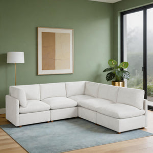 Solara Chenille Fabric 5-Piece Modular Sectional