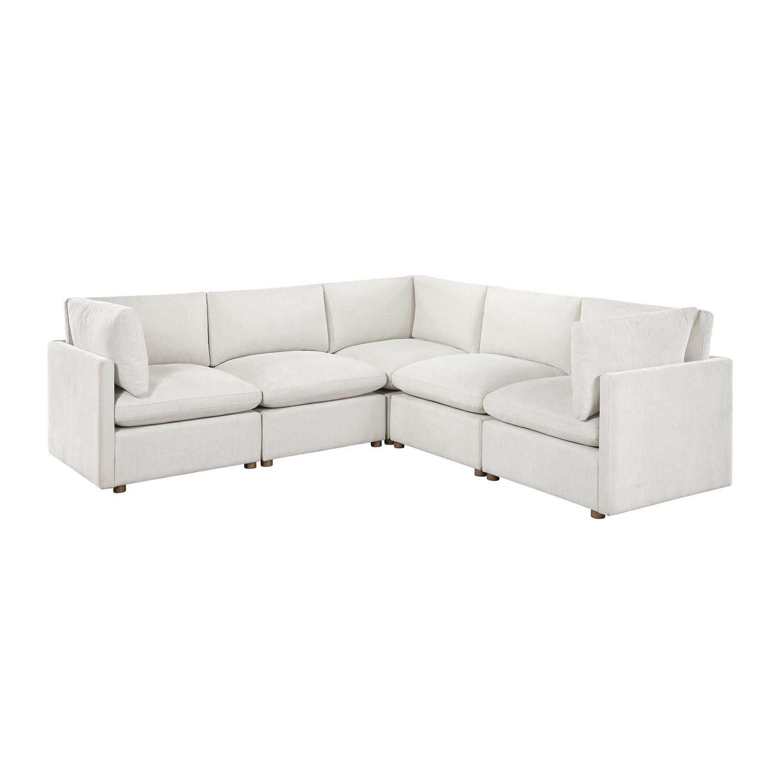 Solara Chenille Fabric 5-Piece Modular Sectional