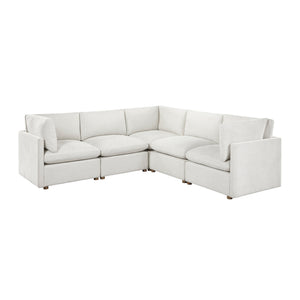 Solara Chenille Fabric 5-Piece Modular Sectional