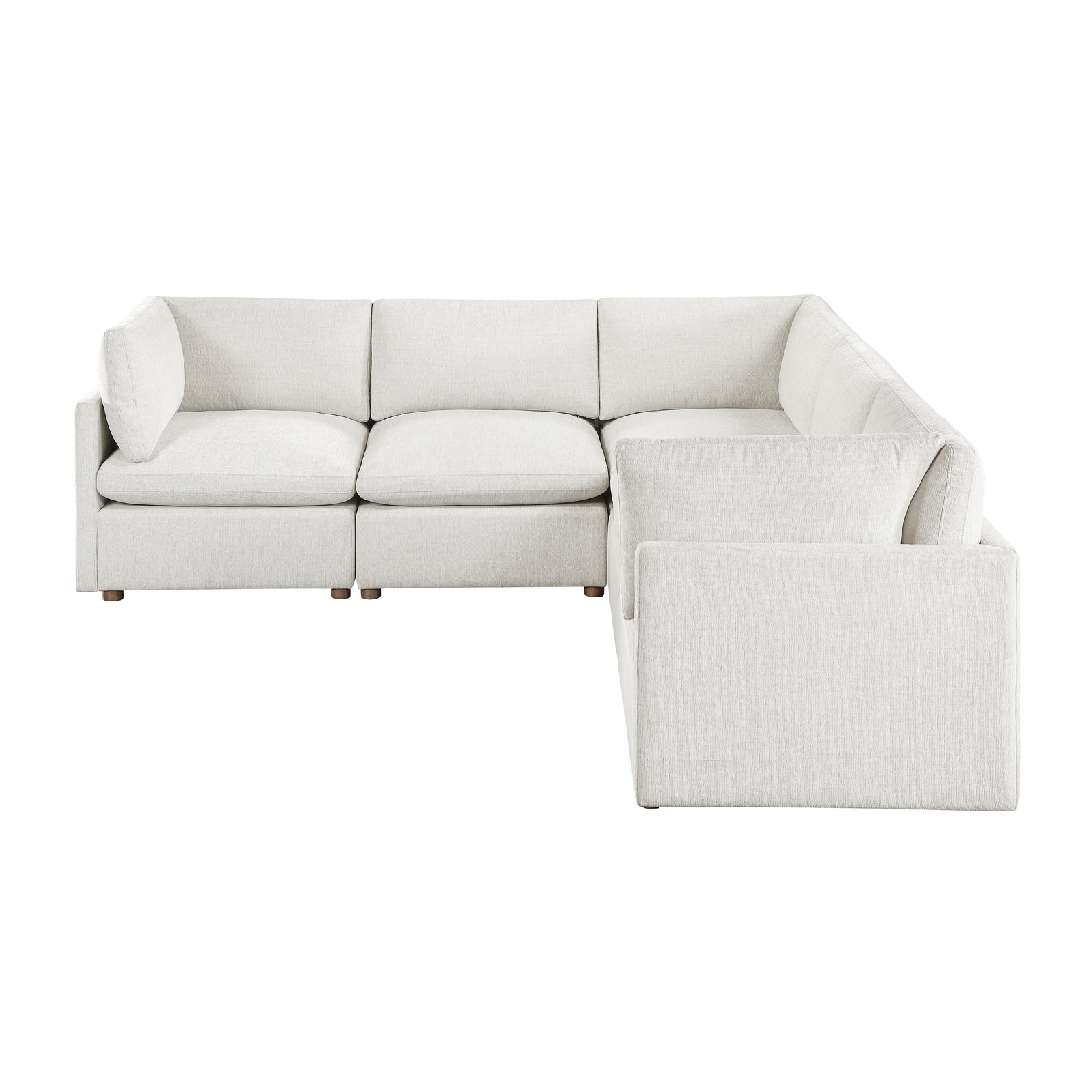 Solara Chenille Fabric 5-Piece Modular Sectional