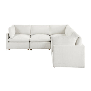 Solara Chenille Fabric 5-Piece Modular Sectional