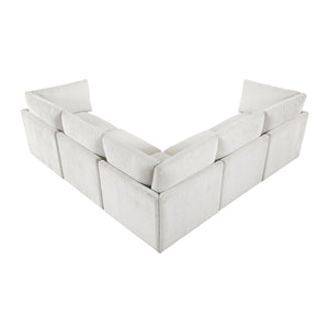 Solara Chenille Fabric 5-Piece Modular Sectional