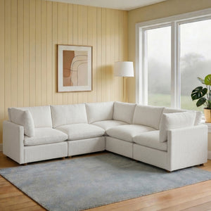 Solara Chenille Fabric 5-Piece Modular Sectional