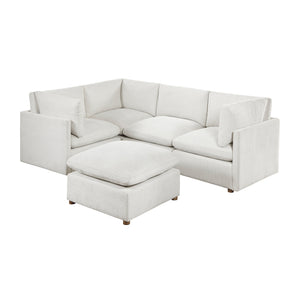 Solara Chenille Fabric 5-Piece Modular Sectional with Ottoman