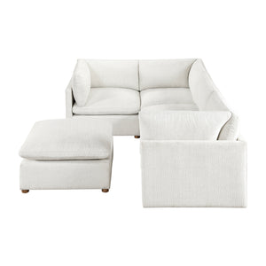 Solara Chenille Fabric 5-Piece Modular Sectional with Ottoman