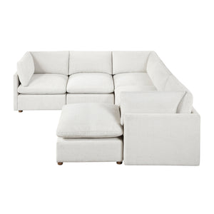 Solara Chenille Fabric 6-Piece Modular Sectional with Ottoman