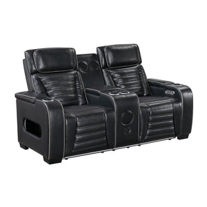 Arbor Leather Match Power Double Reclining Loveseat