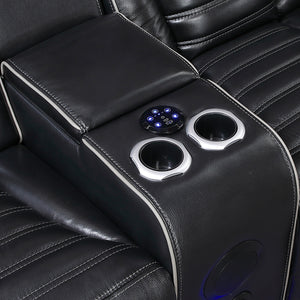 Arbor Leather Match Power Double Reclining Loveseat