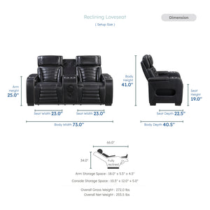 Arbor 2- Piece Leather Match Power Reclining Sofa Set