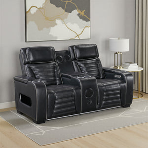 Arbor Leather Match Power Double Reclining Loveseat