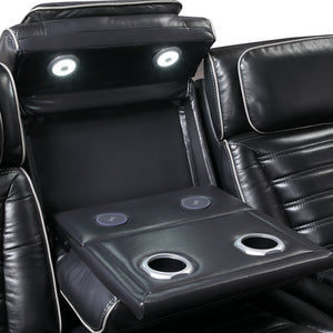 Arbor Leather Match Power Double Reclining Sofa