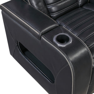 Arbor Leather Match Power Double Reclining Sofa