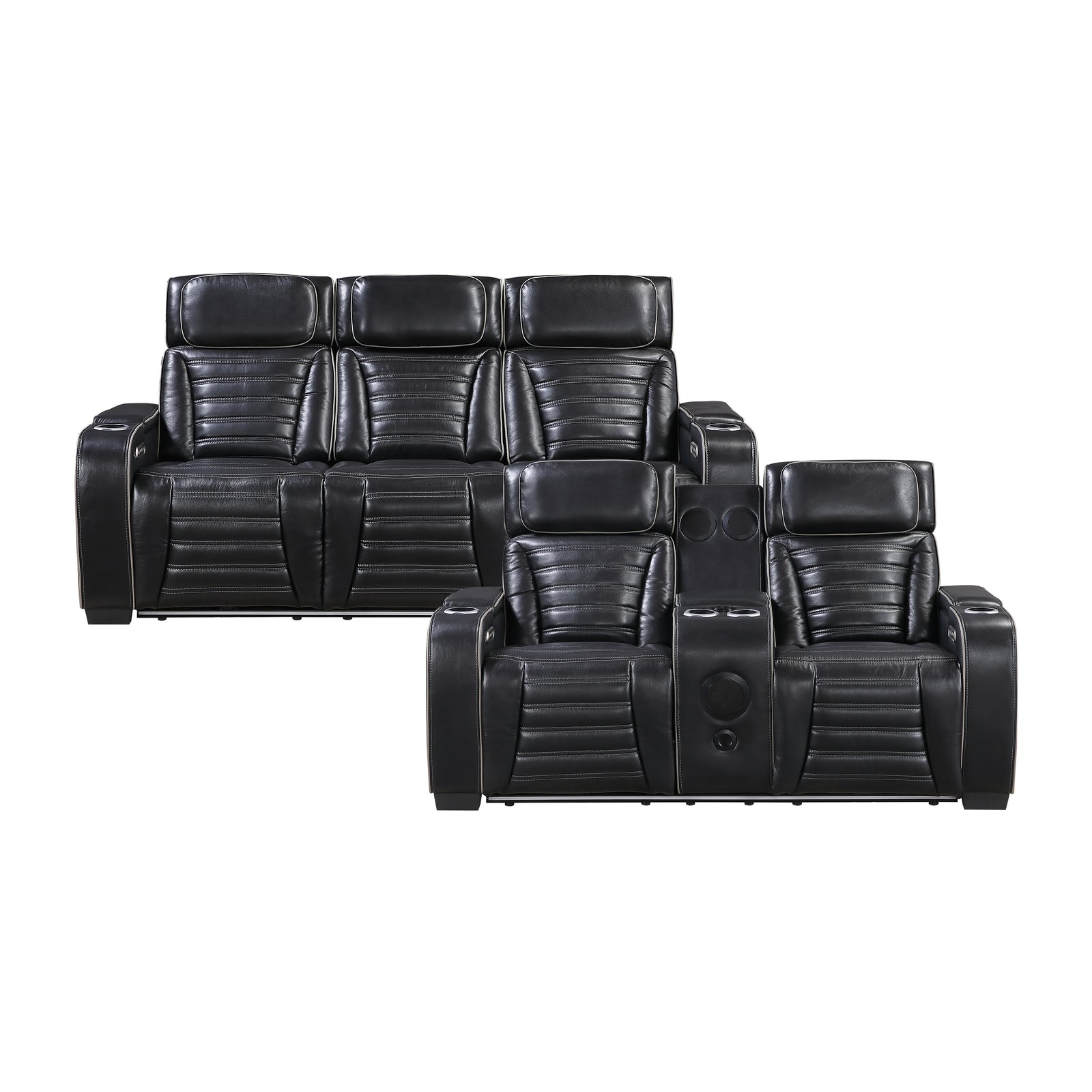 Arbor 2- Piece Leather Match Power Reclining Sofa Set
