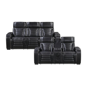Arbor 2- Piece Leather Match Power Reclining Sofa Set
