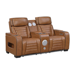 Arbor Leather Match Power Double Reclining Loveseat