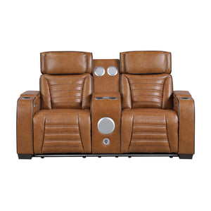 Arbor Leather Match Power Double Reclining Loveseat
