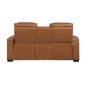 Arbor Leather Match Power Double Reclining Loveseat