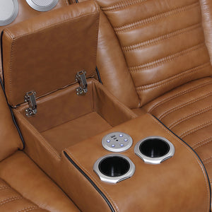 Arbor Leather Match Power Double Reclining Loveseat