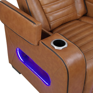 Arbor Leather Match Power Double Reclining Loveseat