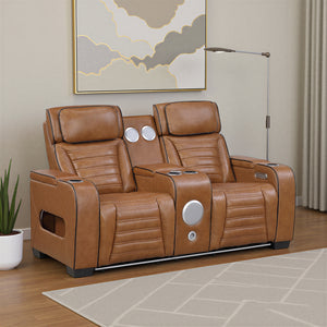 Arbor Leather Match Power Double Reclining Loveseat