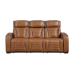 Arbor Leather Match Power Double Reclining Sofa