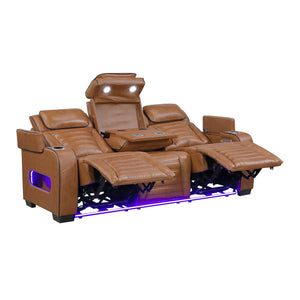 Arbor Leather Match Power Double Reclining Sofa